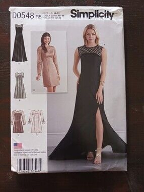 Simplicity 8257 Evening Gown Prom Formal Dress Sewing Pattern  Size 14-22, Uncut